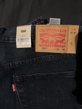 Levis 501 Original Fit Jeans Straight Leg Button Fly 100 Cotton Black 36 X 30
