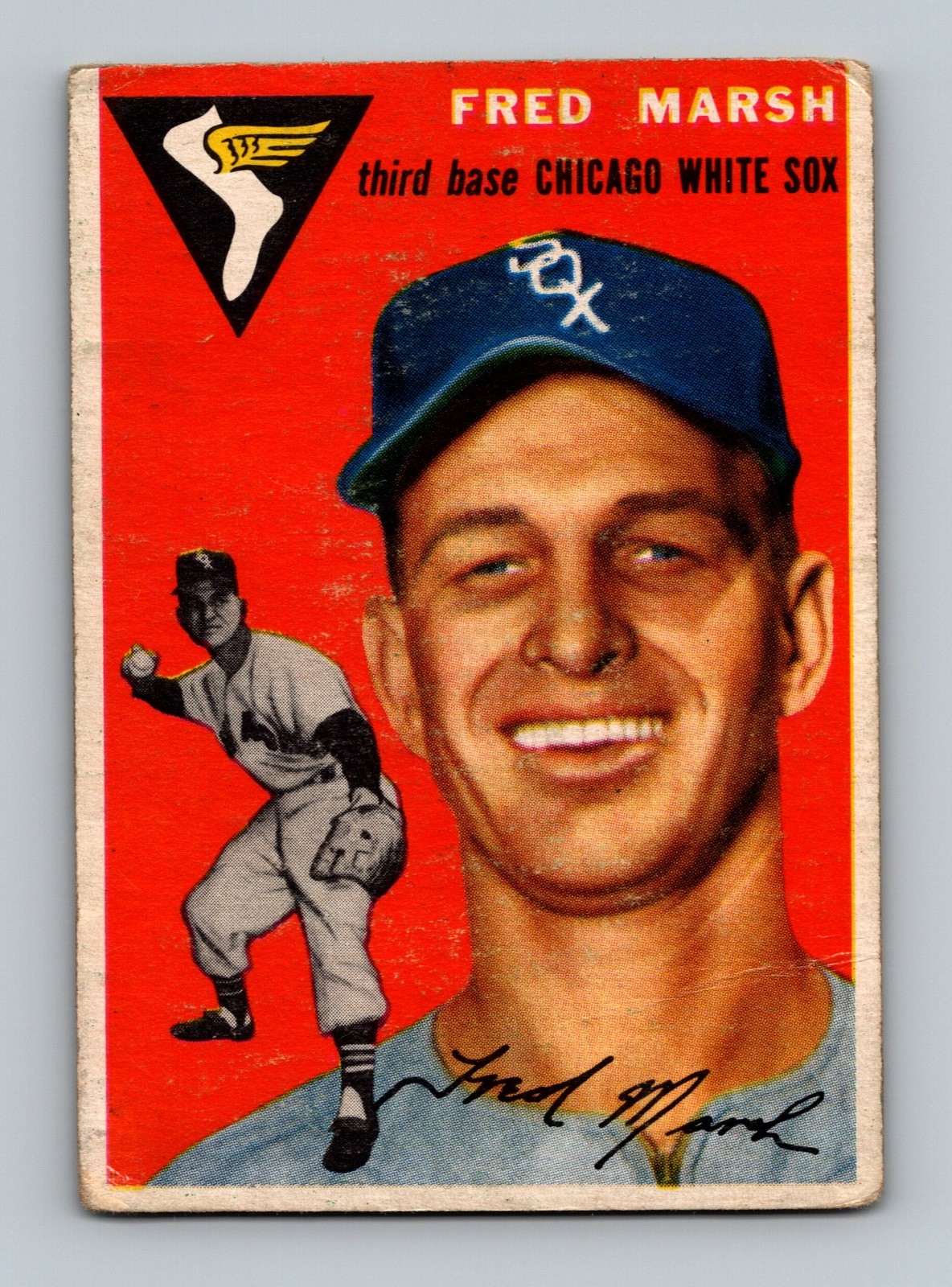 1954 Topps #218 Fred Marsh LOW GRADE Vintage Baseball Card