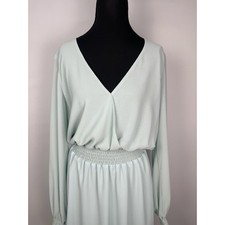 Show Me Your Mumu Adelaide Dress Light Blue Long Sleeve Mini Dress Womens Medium