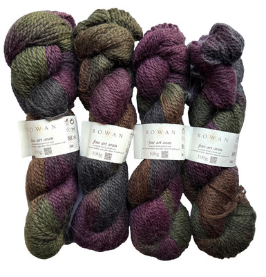 LOT of 4 ~ Rowan Yarn Fine Art Aran #548  Wool, Mohair, Alpaca, Silk  186y