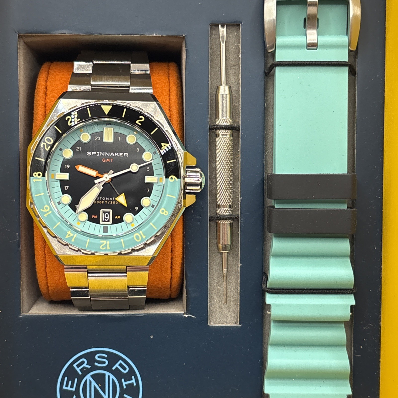 Spinnaker Dumas GMT Automatic Dark Turquoise Black Dial Watch SP-5119-33