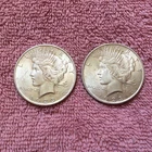 Lot of  2  Nice  1923 - P  Uncirculated  Peace silver dollar Coins   LOT # 11