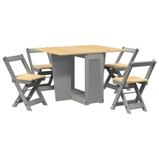 Butterfly Dining Set 5 Piece Foldable Dinner Table and Chair Pinewood vidaXL