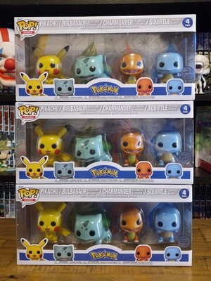 Funko Pop! Spiele - Pokémon - 4er Pack - Pikachu, Bulbasaur, Charmander, Squirtle