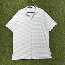 Peter Millar Polo Shirt Mens XL White Striped Golf Crown Crafted Performance