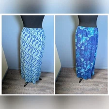 Reversible Blue Maxi Skirt