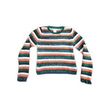 Tommy Bahama Knit Sweater Girls Sz M Multicolor Striped Crew Neck Long Sleeve Z2