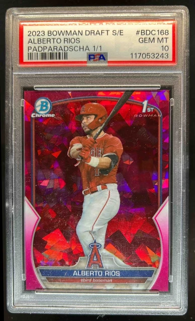 2023 Bowman Draft Sapphire Alberto Rios Chrome Padparadscha Refractor 1/1 PSA 10