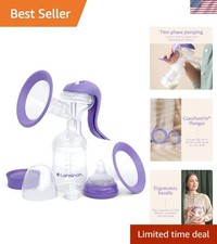Portable Manual Breast Pump - Ergonomic, BPA-Free with Slow-Flow Nipple for Moms