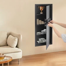 Modern Hidden Wall Safe - Reinforced Steel Security Cabinet with Dual Lock