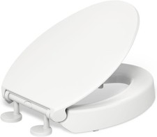 KOHLER 25875-0 Hyten 3" Height, Elevated Soft Close Elongated Toilet Seat,