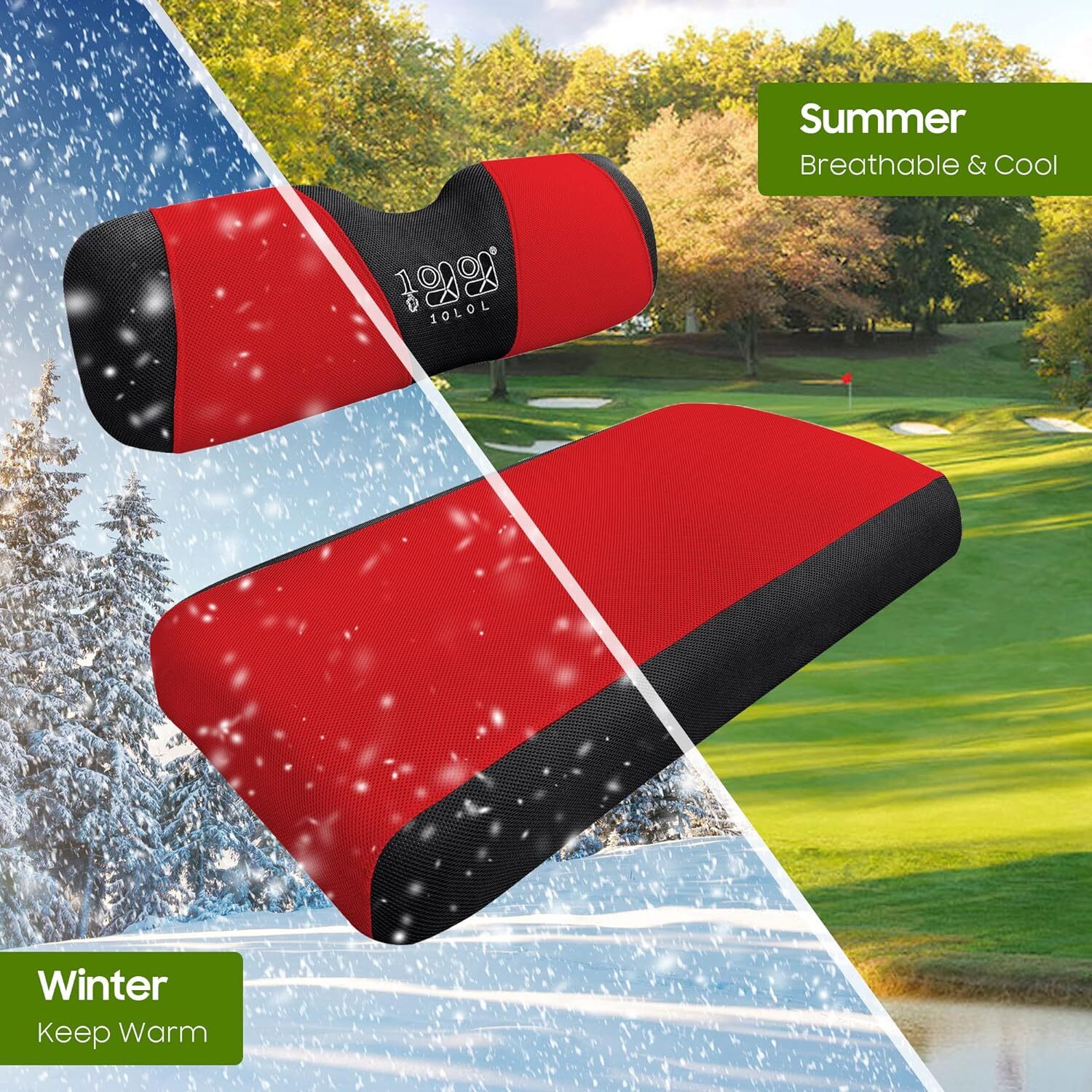 Golf Cart Front Seat Cover for Club Car DS EZGO TXT RXV, Mesh Golf Cart