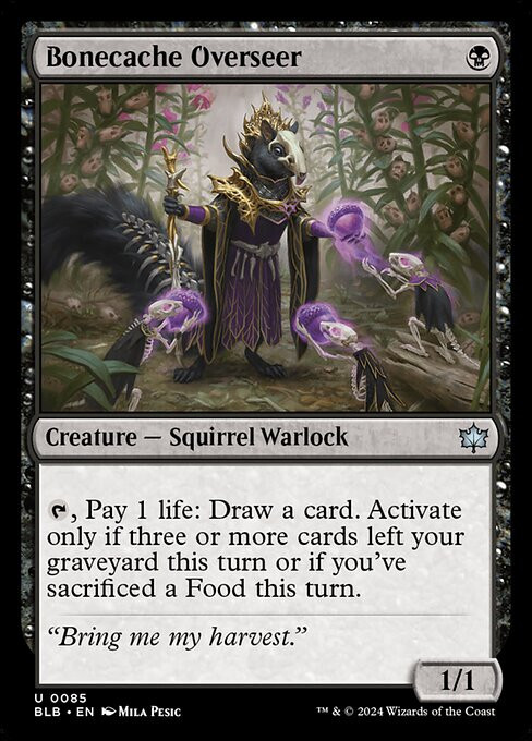 NM Foil Bonecache Overseer, MTG, Bloomburrow, Magic the Gathering, 85