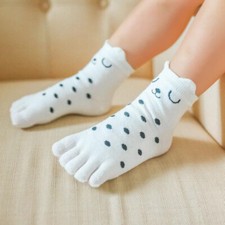 5 Paar Kinder Zehen Socken Panda Bedruckt Spot Gestreift Baumwolle Fünf Finger