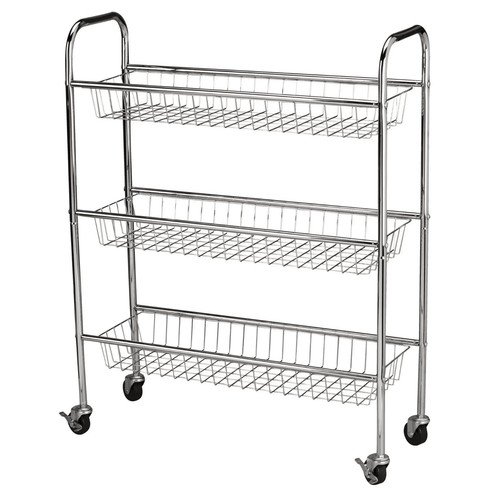 Household Essentials Heavy Duty Chrome Utility Cart