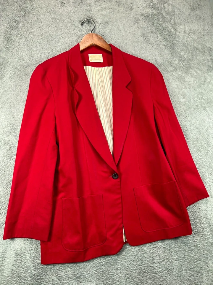 Blazer Pendleton Vintage Años 70 Lana Mills Chaqueta Roja Lana Virgen 12 Foto 4 de 4