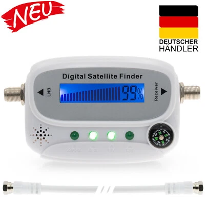 XAIOX Sat Finder Digital SATFINDER SF-44 LCD Display TON Brújula HDTV UHD 4K blanco