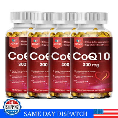 CoQ10 Coenzyme Q-10 Coenzyme 300mg Capsules BIOPERINE Antioxidant Heart Energy