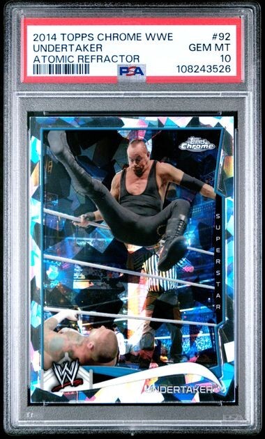 2014 Topps Chrome WWE Atomic Refractor #92 Undertaker graded PSA 10 Gem Mint