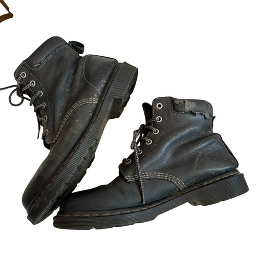 Dr. Martens 939 boots US womens 10 black leather gray lace up ankle Flawed - Picture 6 of 17