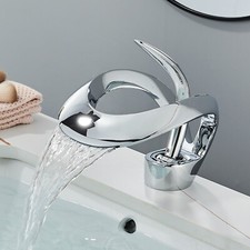Chrome Vanity Mixer 1-Hole Lavatory Bathroom Sink Faucet with Single-Handle