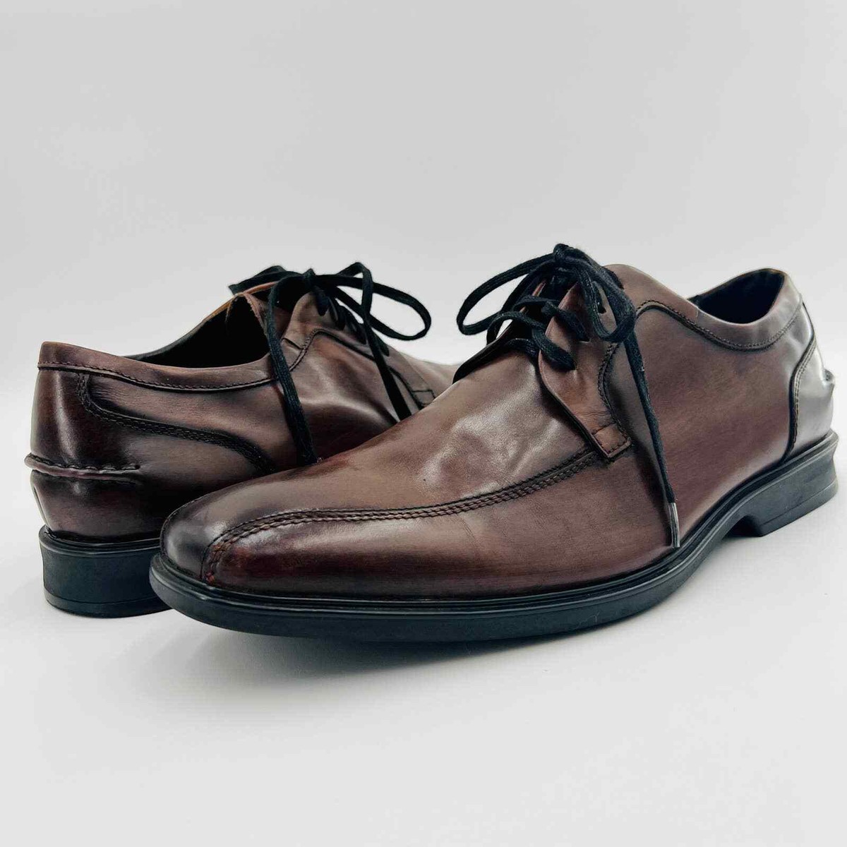 Kenneth Cole Reaction Get Busy Brown Leather Oxfords Size 11 
