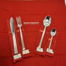 D63#  4 tlg. R&B Robbe & Berking Menü Besteck Viva Silber 925 Ungenutzt / Neu