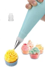 Piping Bag and Tips Cake Decorating and Baking Supplies Kit, Blue