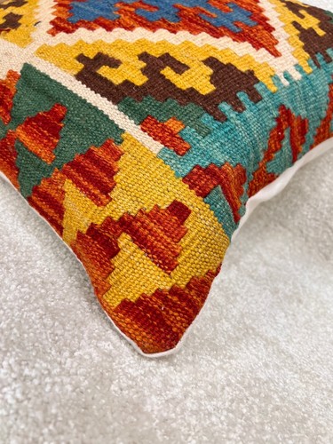 Fundas de cojín Afghan Kilim 100 % lana hechas a mano - multicolor - Imagen 86 de 91