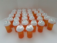 Empty Prescription Pill Bottles Amber Crafts Storage Fishing Hobby Lot of 32
