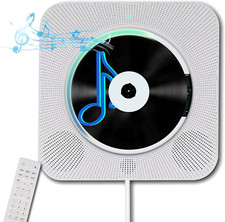 Portable Wall Mounted CD Player with Bluetooth, Mountable CD Music Player Built