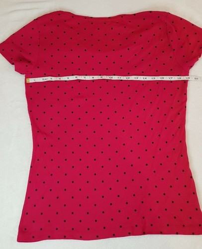 Red T-shirt With Black Polka Dot Size Medium - 第 2/3 張圖片