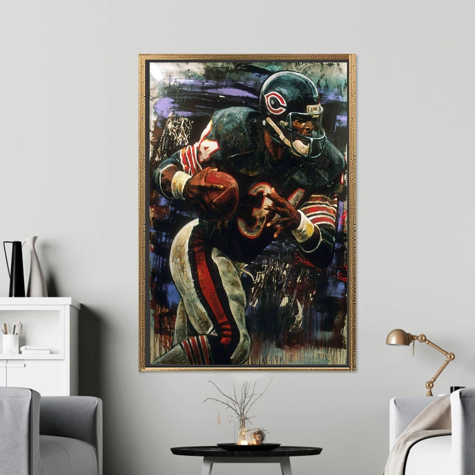 Walter Payton Poster, Chicago Bears, Football Made Posters, Canvas Print, Canvas - Image 4 of 4