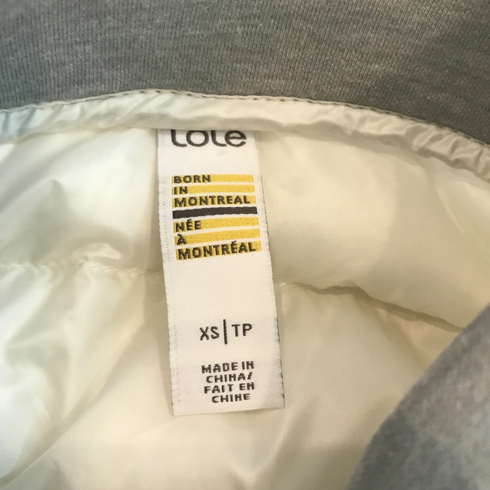lole eugenie puffer grey sleeves zip front jacket
