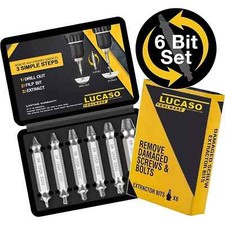 6 Pack Damaged Screw Extractor Remover for Stripped Head Screws Nuts Bolts