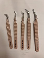 Premium Japanese Stainless Steel Fiber Tip Eyelash Extension Tweezers Set