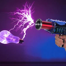 Upgrade Trigger Mode Handheld Tesla Coil Artificial Lightning DIY Cyberpunk US