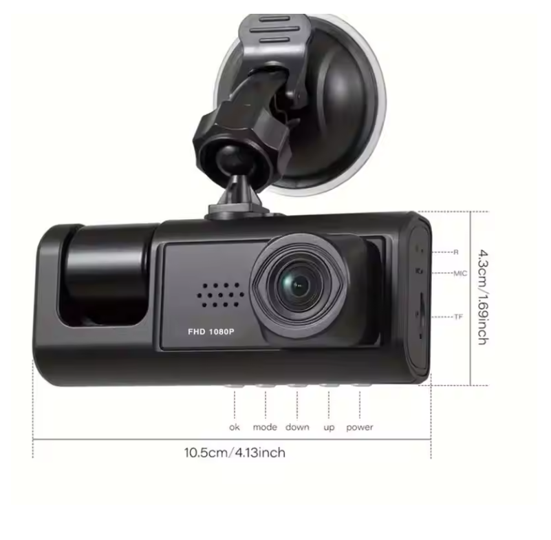 Dash Cam Full HD 1080p with Night Vision Dual Lens DVR Car Recorder-image