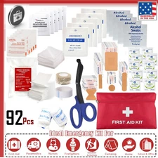 First Aid Kit- All-Purpose Premium Medical Supplies and Emergency Bag - 92 Pcs
