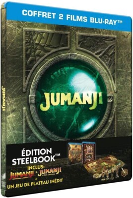 Jumanji 1 & 2: Willkommen im Dschungel Steelbook Blu-Ray Brettspiel Neu