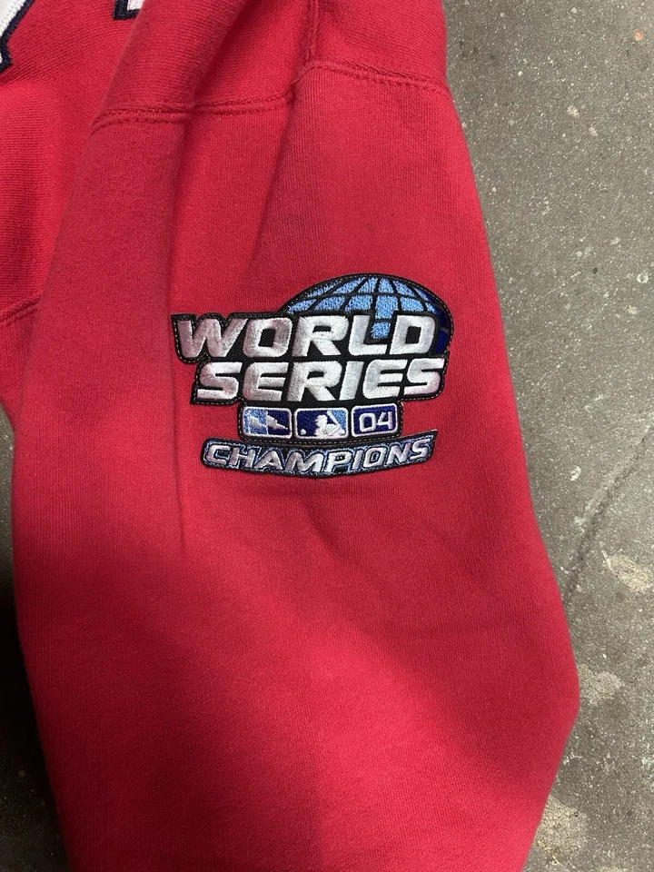 Sudadera Boston Red Sox Talla L Vintage Serie Mundial Sudadera con Capucha 2004 Majestuosa Foto 2 de 2