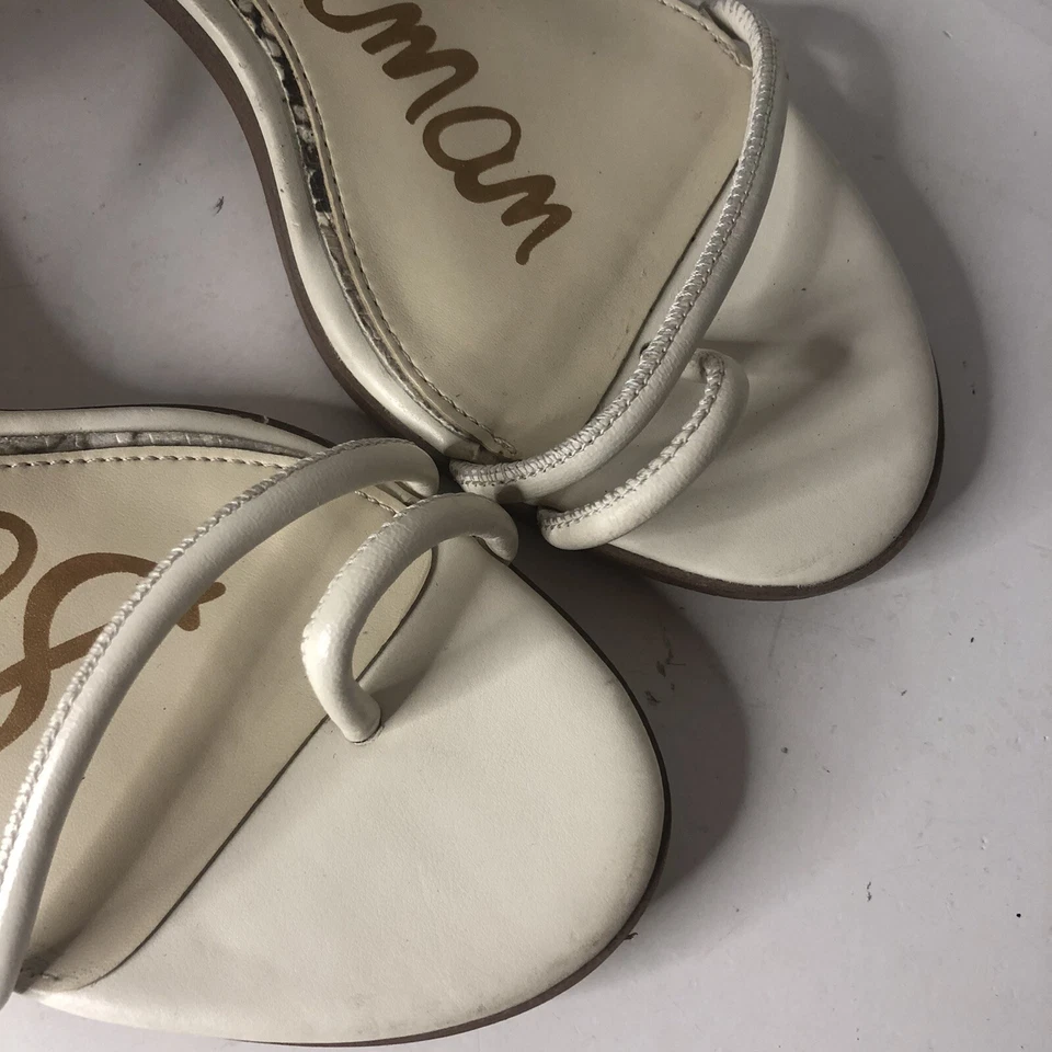 Sam Edelman Sammy 绑带象牙丁字裤公平岛动物印花高跟鞋凉鞋 7 码 — 第 3/4 张图片