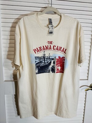 Panama Canal Adult Print T-shirt size XL Souvenir NWT Norwegian Cruise Line Men