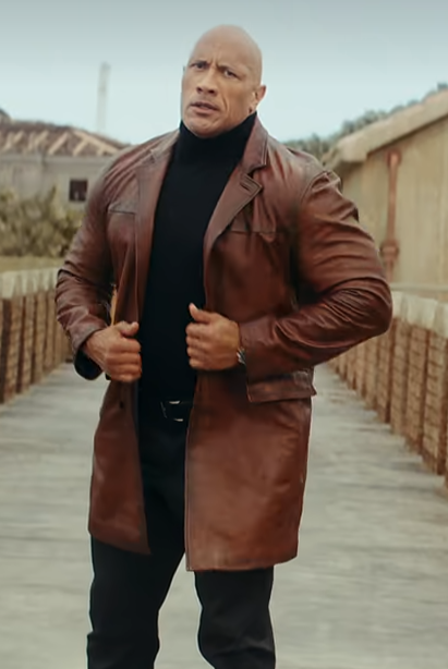 Dwayne Johnson Red Notice Brown Leather Coat | eBay