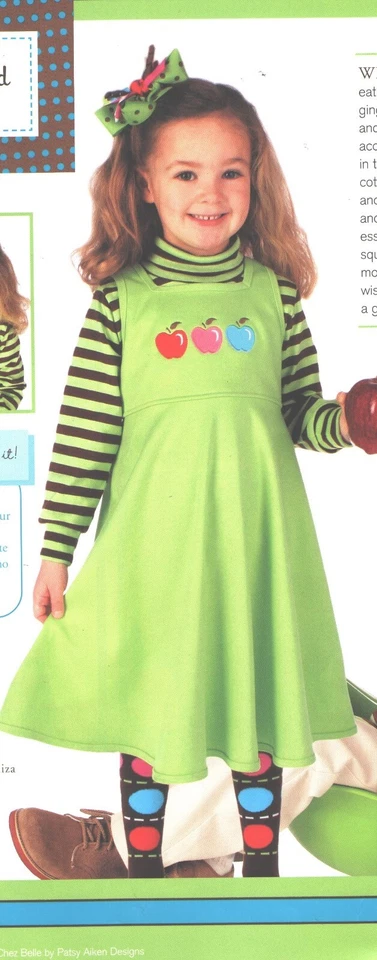 New 3pc Boutique Chez Ami Patsy Aiken Gingerbread Jumper Dress Tights Bow 7 NWT - Image 2 of 4