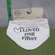 I LOVED HER FIRST reversible bandana dogs NWT wedding attendee scarf Bond  Co