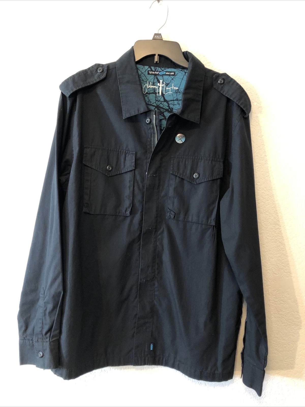 UNDERCOVER Giacca Cappotto Vans Jonny Layton Uomo XL Tela Nera Cerniera Bottone Fuori A Parete