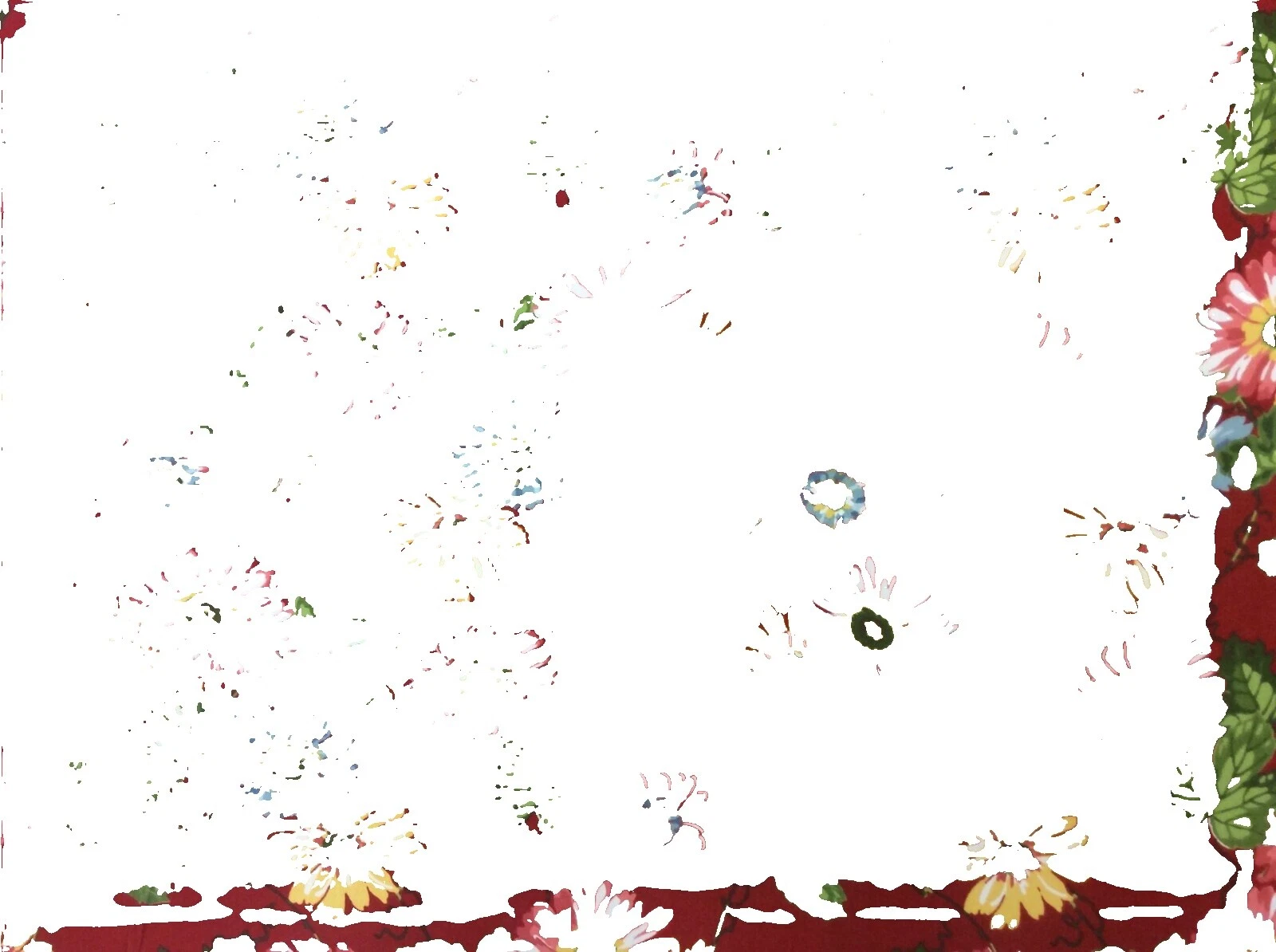 Tela Floral de Acrílico Multicolor