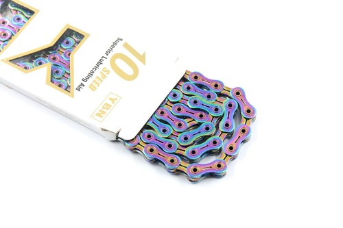 YBN SLA101-TIC (RainBow Plating) hollow 10 Speed Chain Shimano Campagnolo - Picture 6 of 7