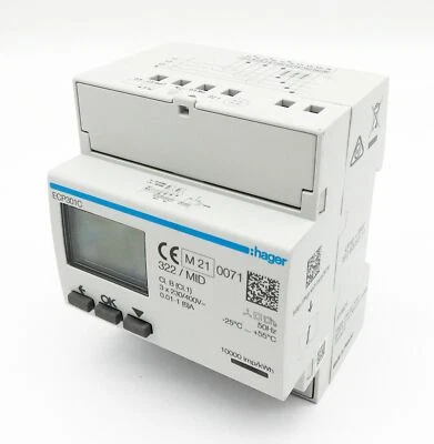 Hager ECP301C 3x230/400VAC 50Hz HW: 1.0 SW: 1.1 3-phasiger Energiezähler -used- - Bild 1 von 4
